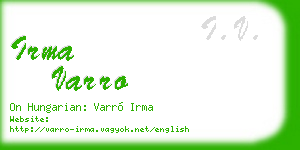 irma varro business card